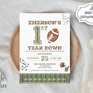 Football Birthday Invitation, Any Age, Custom Design (Digital Download)