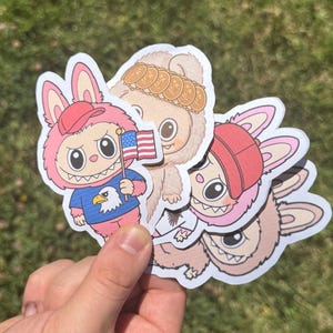 Pacote com 4 adesivos Labubu