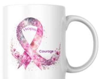 Mug - Hope Courage Breast Cancer