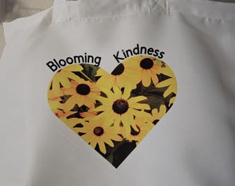 Sunflower Heart Tote Bag, Blooming Kindness