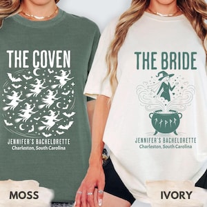 Custom Halloween Bachelorette Shirts,Witchy Bachelorette Party Tee, Comfort Colors Custom Bride Coven Shirt,Spooky Bride Gothic Wedding