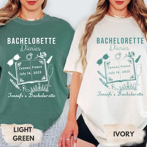 Princess Bachelorette Diaries Shirts, Luxury Bach Matching Shirts, Personalized Comfort Colors Bridal Party,Slumber Party,Bridesmaids Gifts