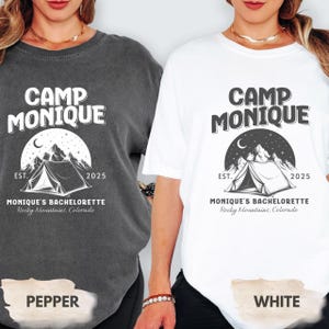 Custom Camp Bachelorette Party Shirt,Cabin Mountain Bride Tee, Hiking Bridal Party,Camp Bachelorette Comfort Colors,Camp Themed Bachelorette