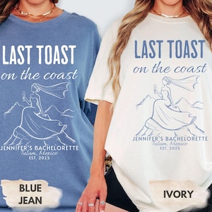 Luxury Beach Bachelorette Party Shirts,Last Toast on the Coast,Champagne Bachelorette Shirts,Custom Bachelorette Shirts,Girls Weekend Trip