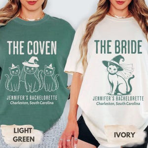 Custom Witchy Bachelorette Shirt,Halloween Bachelorette Party Shirt,Gothic Wedding Tee,Witchy Bride Shirt,The Coven Spooky Bridal Party Gift