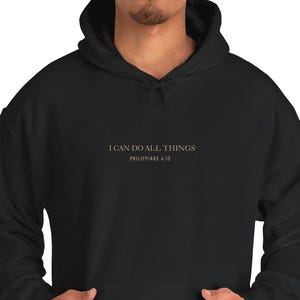 Philippians 4:13 Bible Verse Hoodie Jesus Sweatshirt Christian Apparel Christian Hoodie Christian Sweatshirt Faith Based Gift Christian Gift