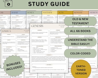 Entire Bible Made Simple Printable Bible Study Guide Bible Book Summaries Bible Study Tool, 66 Books of the Bible Summaries Digital Download