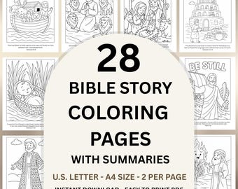 Kids Bible Story Coloring Pages, Kid's Bible Verse Coloring Pages, Sunday School Coloring Pages, Christian Coloring Book PDF