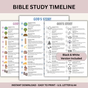 Kinder Bibel Timeline Chart Druckbare Lernressource, Chronologisches Bibelstudienwerkzeug, Sonntagsschulaktivitätsseiten Digitaler Download Bild 2