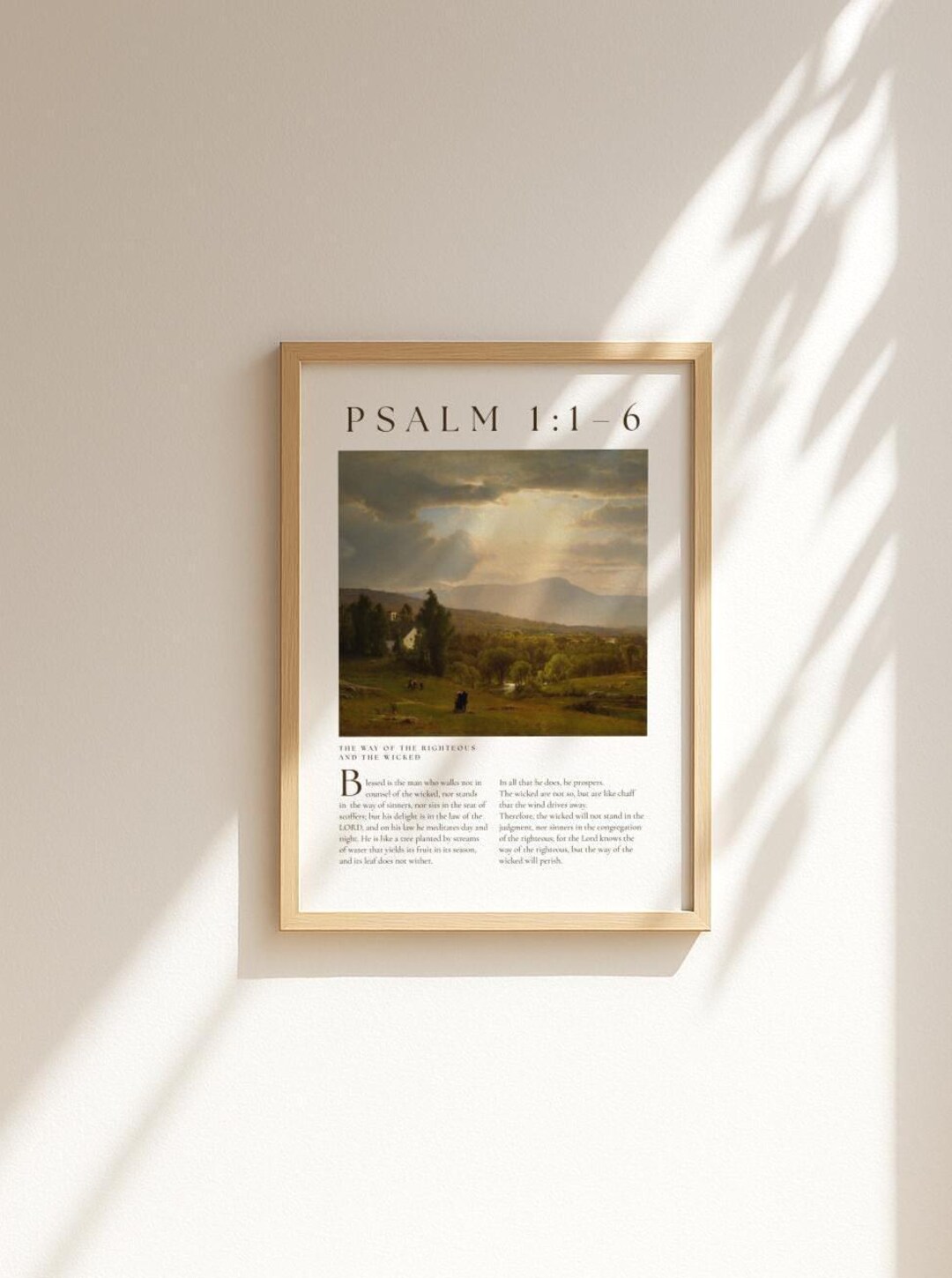 Psalm 1:1-6 Bible Verse Art Print, Christian Scripture Wall Decor - Etsy