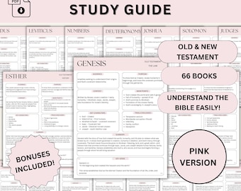 Complete Bible Study Guide Bundle, Entire Bible Made Simple, 66 Books of the Bible Summaries, Bible Summary Pages, Bible Study Tool PDF