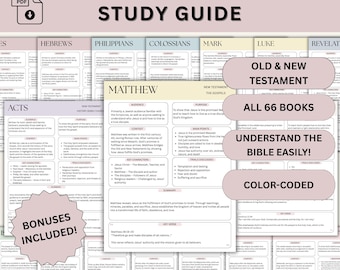 Entire Bible Made Simple, 66 Books of the Bible Summaries, Complete Bible Study Guide Bundle, Bible Study Tool, Bible Reflection Sheets PDF