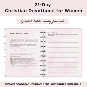21-Day Christian Devotional for Women, Biblical Femininity Bible Study Journal, Printable Bible Study & Reflection, Scripture Guided Journal