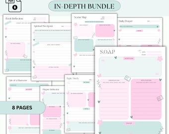 Printable Bible Study Template Bundle, SOAP Method, Digital Bible Study Tool (PDF Instant Download)