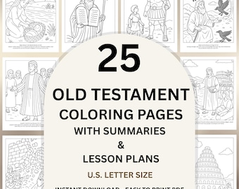 Old Testament Coloring Pages, Sunday School Activity (PDF Digital Download)