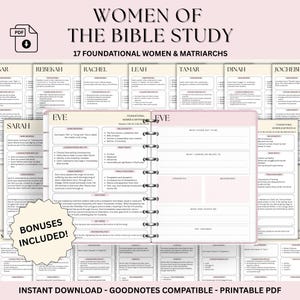 Guía de estudio de las mujeres de la Biblia, Plan de estudio de los Libros de la Biblia, Herramienta de estudio bíblico, Plantilla de estudio de personajes bíblicos, Regalo cristiano para madres