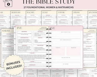Women of the Bible Study Guide, Books of the Bible Study Plan, Bible Study Tool, Bible Character Study Template, Christian Gift for Mothers