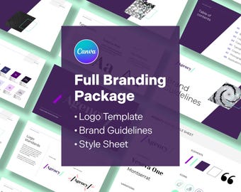 Canva Brand Kit Template: Logo, Style Guide and Guidelines (Instant Download)