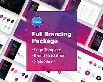 Canva Brand Kit: Logo Template, Brand Style Guide (Instant Download)