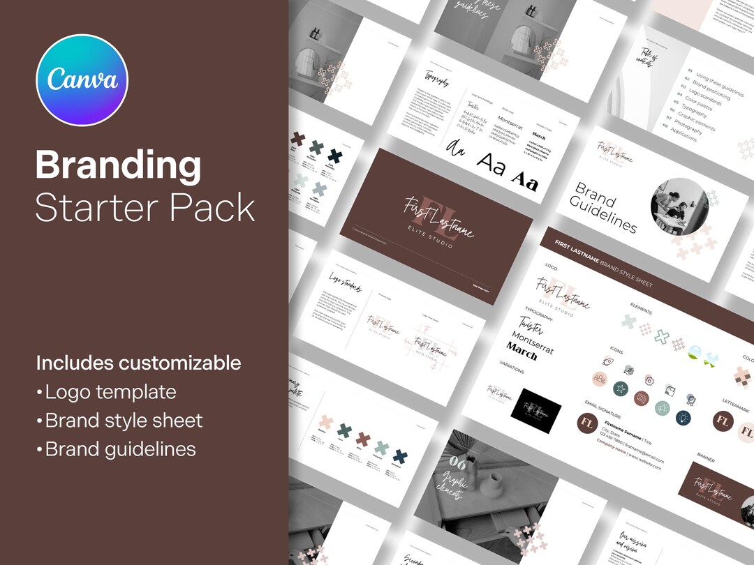 Canva Brand Kit Template: Logo, Style Guide and Guidelines (instant ...