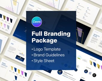 Canva Branding Kit: Art Deco Logo Template, Brand Guidelines, Style Guide (Instant Download)