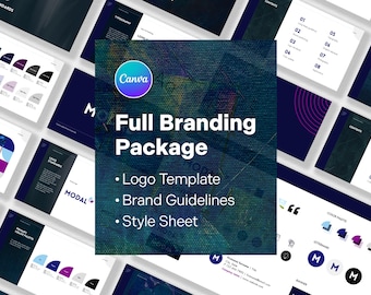 Modern Canva Brand Kit Template: Logo, Style Guide and Guidelines. (Instant Download)