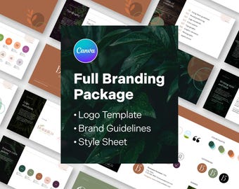 Canva Brand Kit Template: Logo, Style Guide and Color Palettes (Instant Download)
