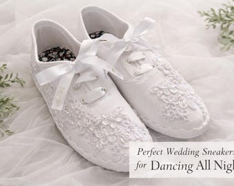 Handmade Lace Wedding Sneakers