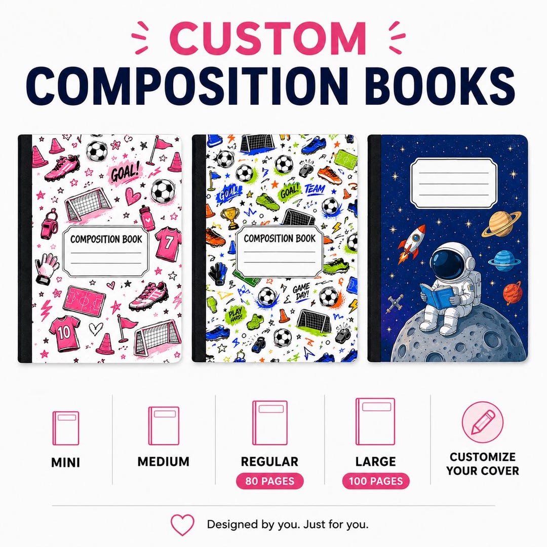 Regular Book Custom Composition Books - Personalized Cover (mini, Medium, Regular ...