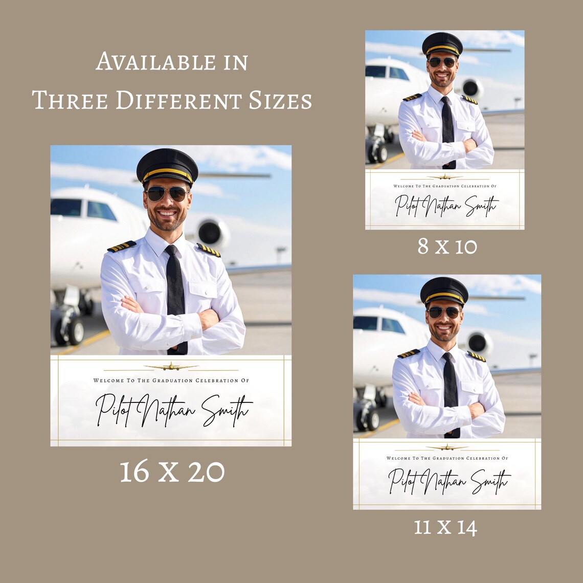 Pilot Graduation Welcome Sign Template, Editable Canva Photo Sign ...