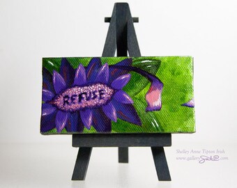 Mini Art - Refuse Power Flower - Oil Painting by Shelley Irish