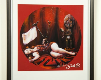 Giclée Print, Framed - Root Chakra Art - ‘The Protected’ - by Shelley Irish, 8.5" x 11", Fine Art Giclée Print on Metallic Paper