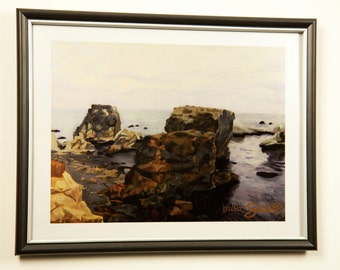 Giclée Print, Framed - Beach Art - ‘Shell Beach’ - by Shelley Irish, 8.5" x 11", Fine Art Giclée Print on Metallic Paper