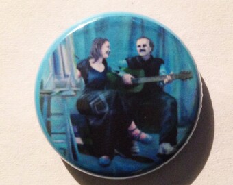 Button - 'The Artists'- 1 inch-Pinback Art Button of, ‘The Artists', Original Oil Painting by Shelley Irish