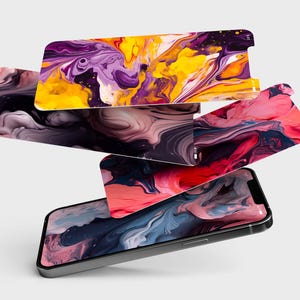 10 Abstract Fluid Art, Marble Texture, Liquid Paint Flow Wallpapers, Modern Gradient Vibrant, High-Resolution Aesthetic Phone Backgrounds