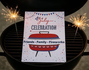 Spark up your 4th of July plans with our Editable Stars & Stripes Invitation!