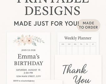 Customizable PDF Printables, Canva Templates & More – Made to Order