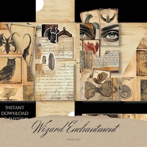 Wizard magical enhancement Folio Kit, Magician idea, Demon barrier, Halloween style journal pocket