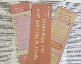 Verses For Anxiety & Change - Set of 3 Christian Girl Bookmarks
