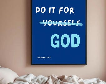 Christian Wall Art / Dorm Room Decor with Bible Verse
