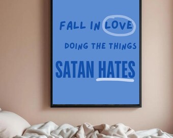 Christian Wall Art- College Dorm Decor (BLUE)
