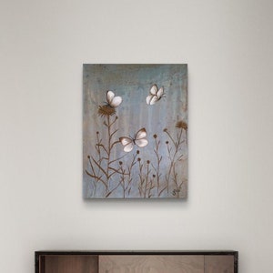 Morning in the Meadow...Butterfly Painting by Kimberly Fox...Canvas or Paper Print...Cheerful Home Decor...great for home or office