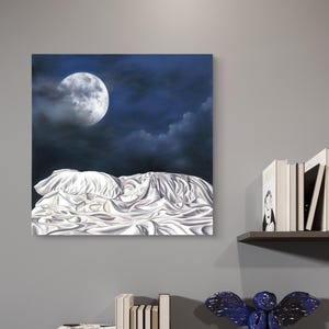What Dreams May Come...Night Sky Painting by Kimberly Fox...Fine Art...Canvas or Paper Print...Surreal Art...great for bedroom