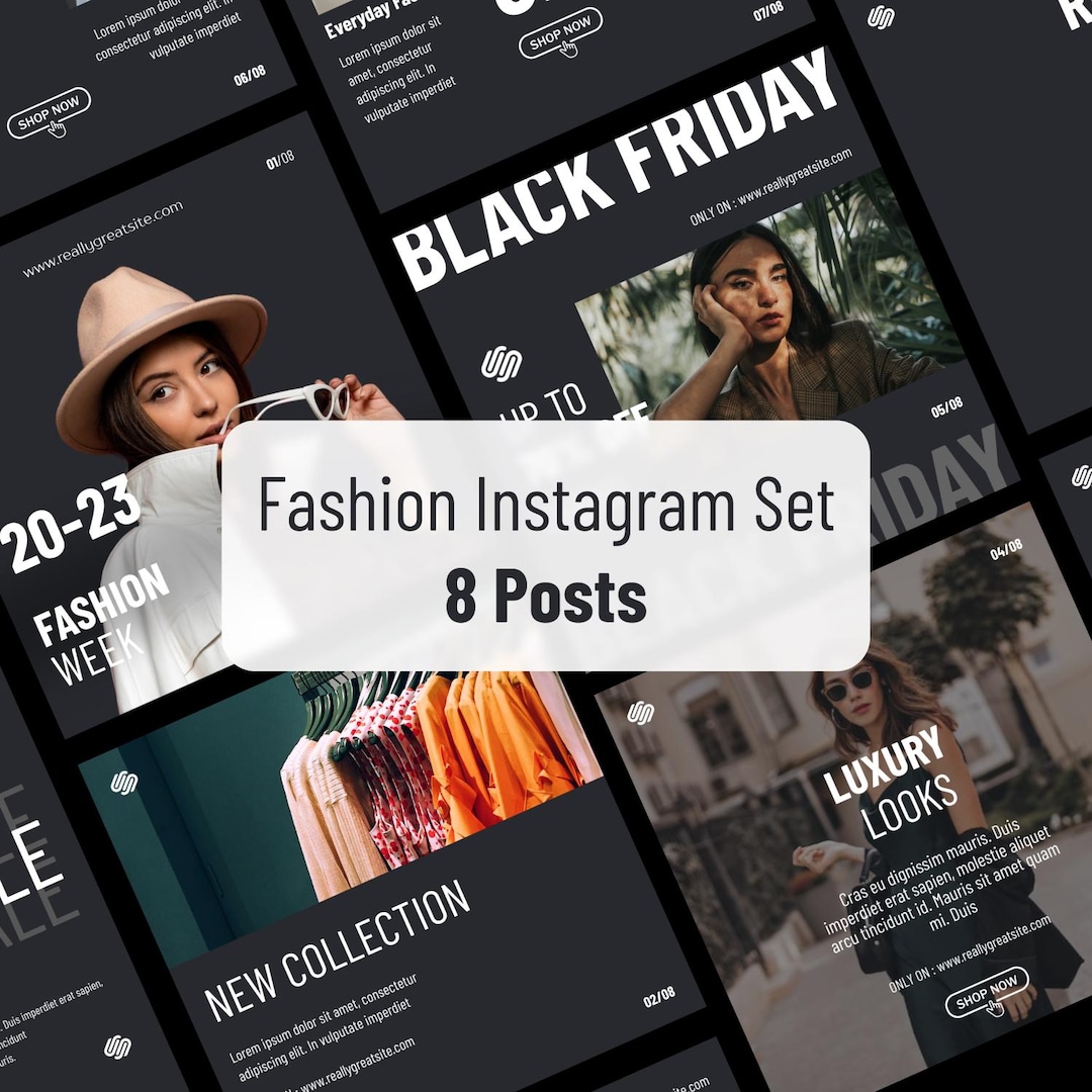 Fashion Instagram Post Templates – 8 Editable Canva Templates for ...