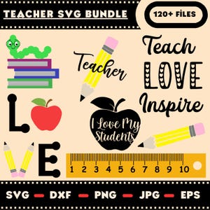Teacher SVG Bundle: Classroom Decor Clipart (Digital Download)