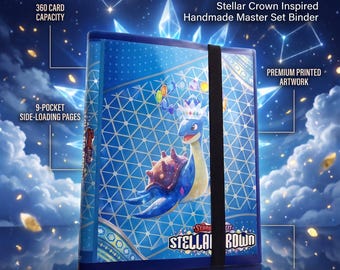 Handmade Card Binder – Stellar Crown Inspired | Holds 360 Cards | Master Set Storage