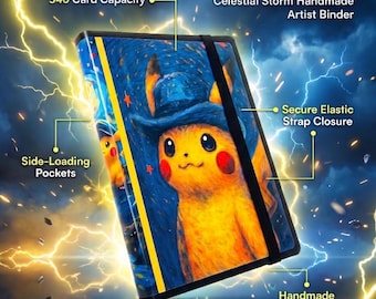 Álbum de colecionador para 540 cartas do TCG inspirado em Pikachu: Noite Estrelada