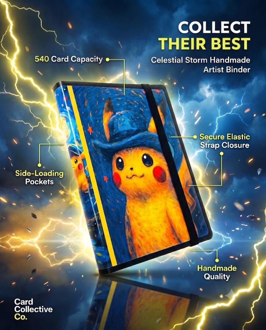 Starry Night Pikachu Card - Etsy