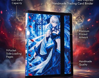 Álbum artesanal para cards colecionáveis de anime inspirado em Fate | Carregamento lateral para 360 cards