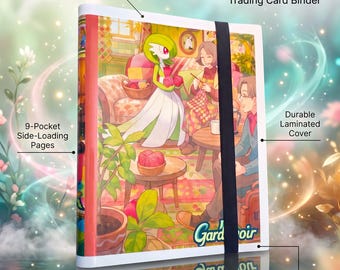 Hand-Crafted Trading Card Binder – Holds 360 Cards – Inspired Gardevoir Design